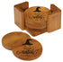 3 3/4" Bamboo Round 6-Coaster Set with Holder