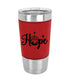 Polar Camel 20 oz. Red Laserable Leatherette Tumbler with Clear Lid
