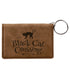 4 1/4" x 3" Light Brown Laserable Leatherette Keychain ID Holder
