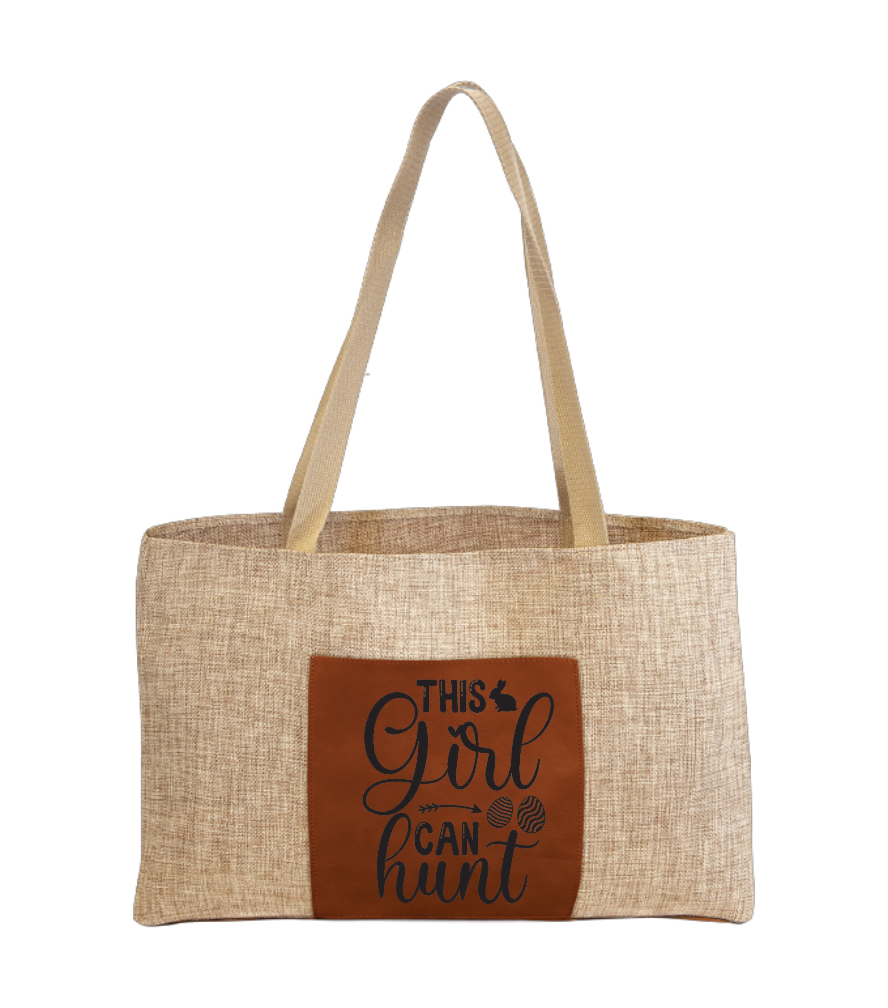 9" x 12" Burlap Bag with 5" Rawhide Laserable Leatherette Gusset