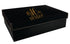 9 3/4" x 7" Black/Gold Gift Box with Laserable Leatherette Lid