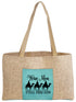 19" x 12" Burlap Bag with 5" Laserable Leatherette Gusset