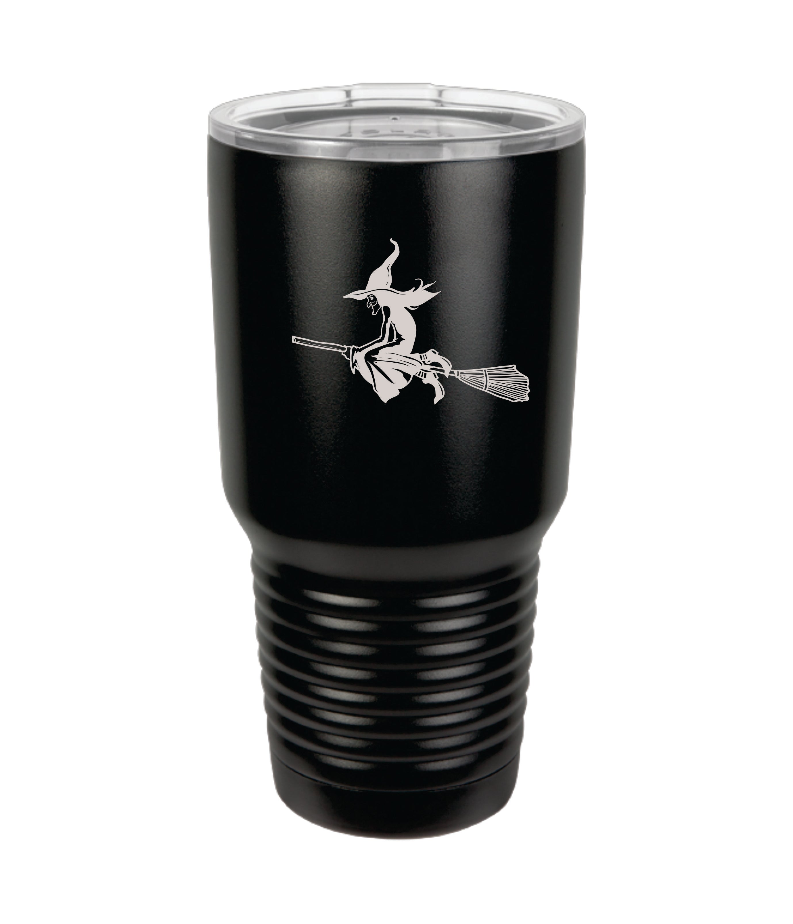 Polar Camel 30 oz. Black Vacuum Insulated Ringneck Tumbler with Clear Lid