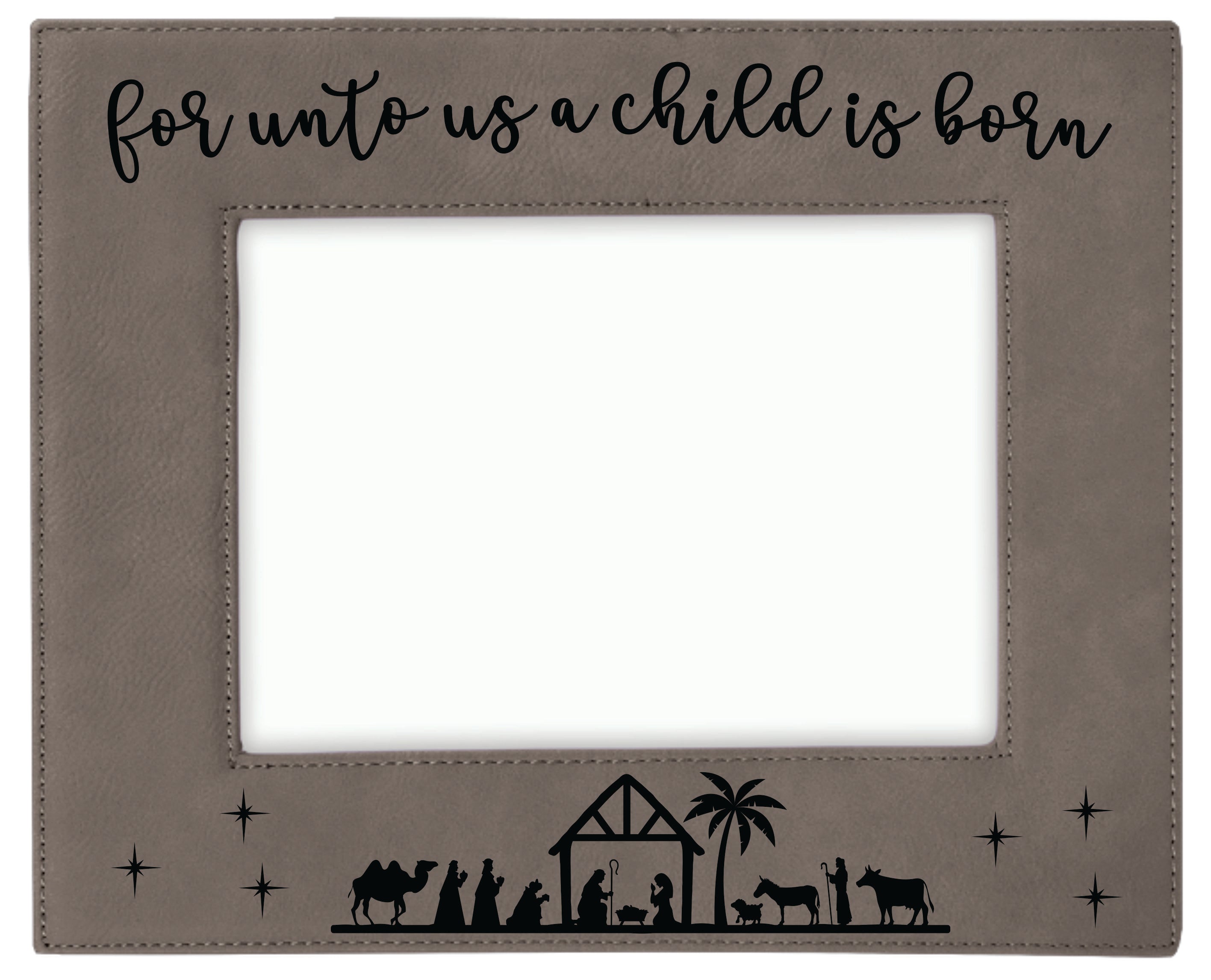 5" x 7" Gray Laserable Leatherette Photo Frame