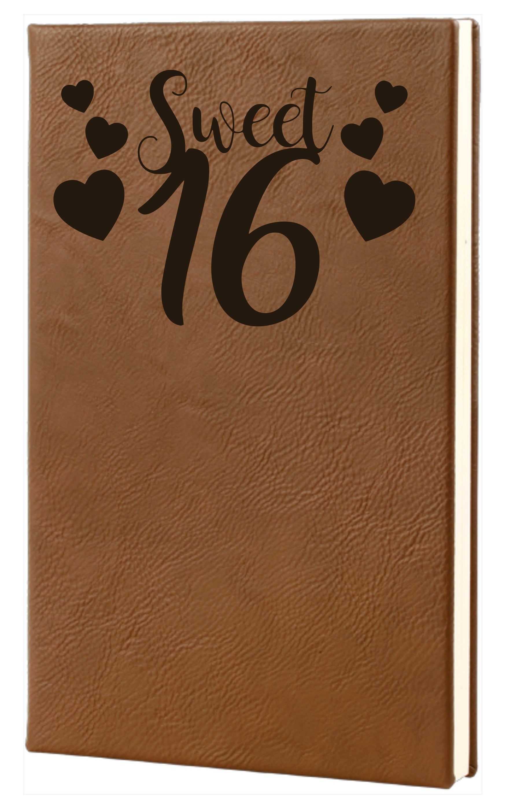 5 1/4" x 8 1/4" Light Brown Laserable Leatherette Journal