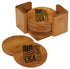 3 3/4" Bamboo Round 6-Coaster Set with Holder