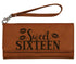 7 1/2" x 4" Dark Brown Laserable Leatherette Wallet with Strap