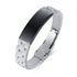 European and American Hipster Men's Jewelry  Stainless Steel Curved Silicone Bracelet Black + Steel Empty White Bracelet Bs084