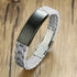European and American Hipster Men's Jewelry  Stainless Steel Curved Silicone Bracelet Black + Steel Empty White Bracelet Bs084