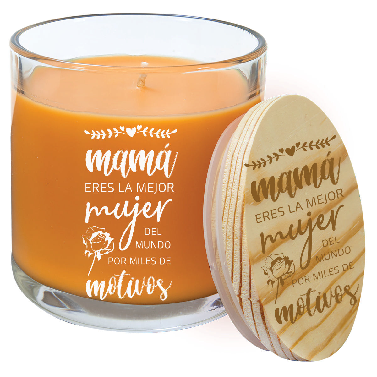 14 oz. Bright Citrus Candle in a Glass Holder with Wood Lid