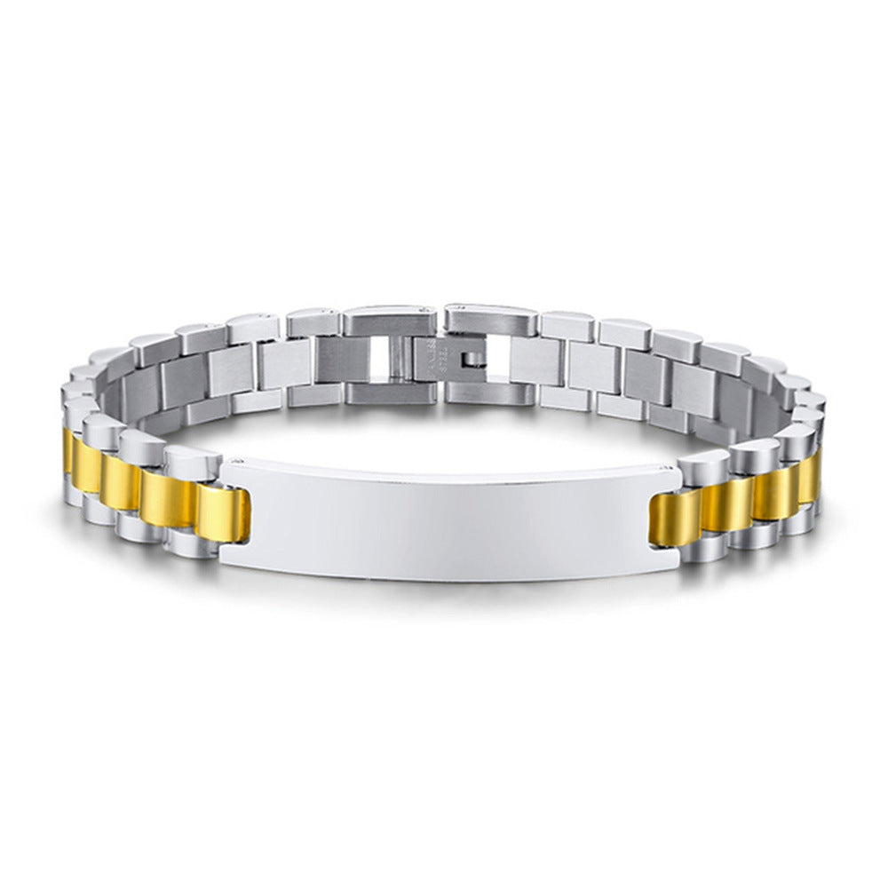 Trendy Jewelry 10mm Curved Titanium Steel Men's and Women's Couple Bracelet Non-Fading Girl's Stainless Steel Strap Bracelet