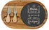 12 1/2" x 7 3/4" Acacia Wood/Slate Oval Cheese Set with Two Tools