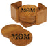 3 3/4" Bamboo Round 6-Coaster Set with Holder