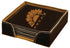 4" x 4" Black/Gold Square Laserable Leatherette 6-Coaster Set