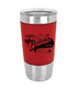 Polar Camel 20 oz. Red Laserable Leatherette Tumbler with Clear Lid