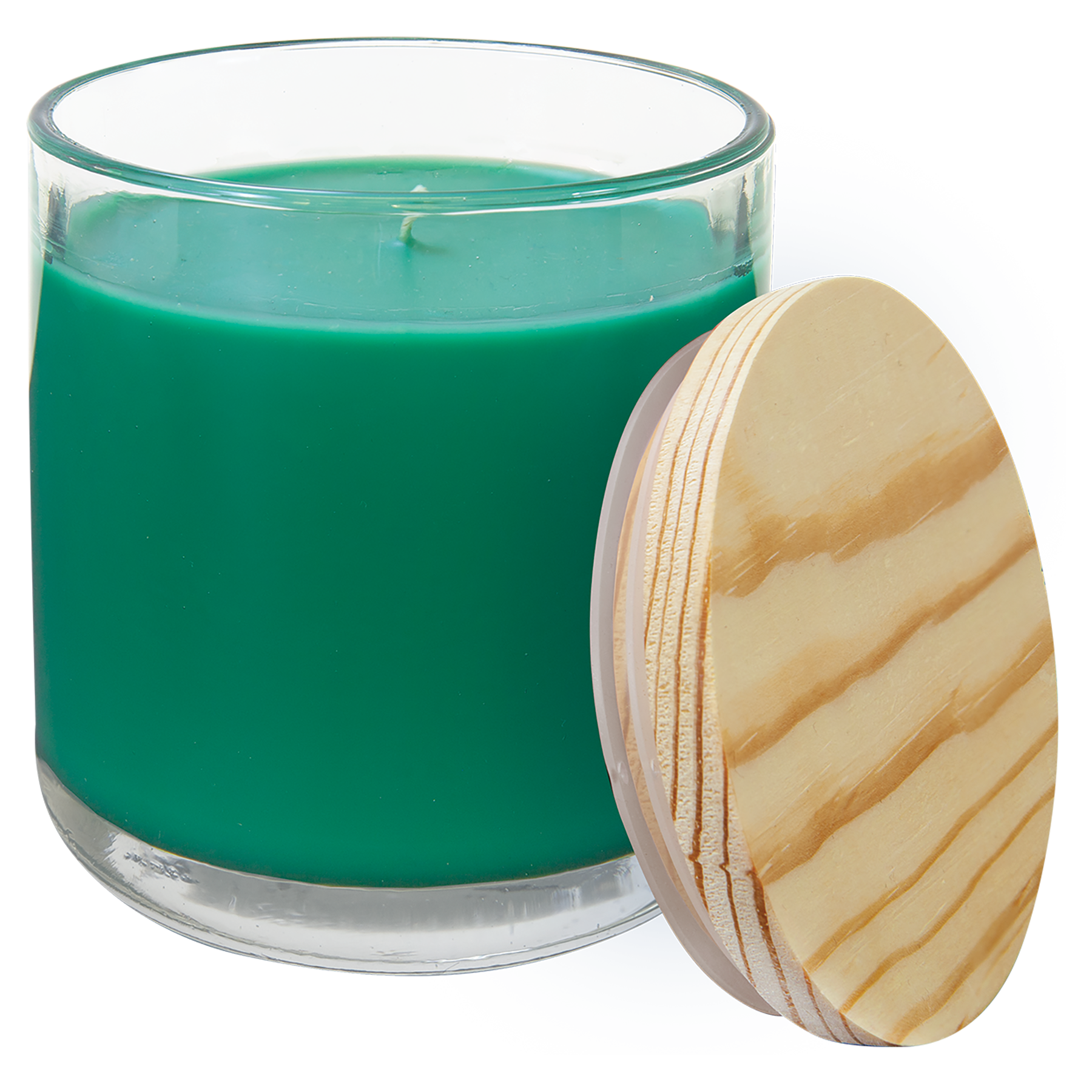 14 oz. Fresh Pine Candle in a Glass Holder with Wood Lid