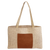 19" x 12" Burlap Bag with 5" Laserable Leatherette Gusset
