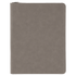 Cartera de cuero sintético láserable con cremallera de 9 1/2" x 12" gris con bloc de notas