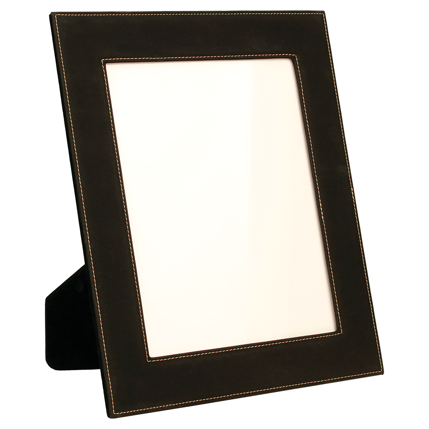 8" x 10" Black/Gold Laserable Leatherette Photo Frame