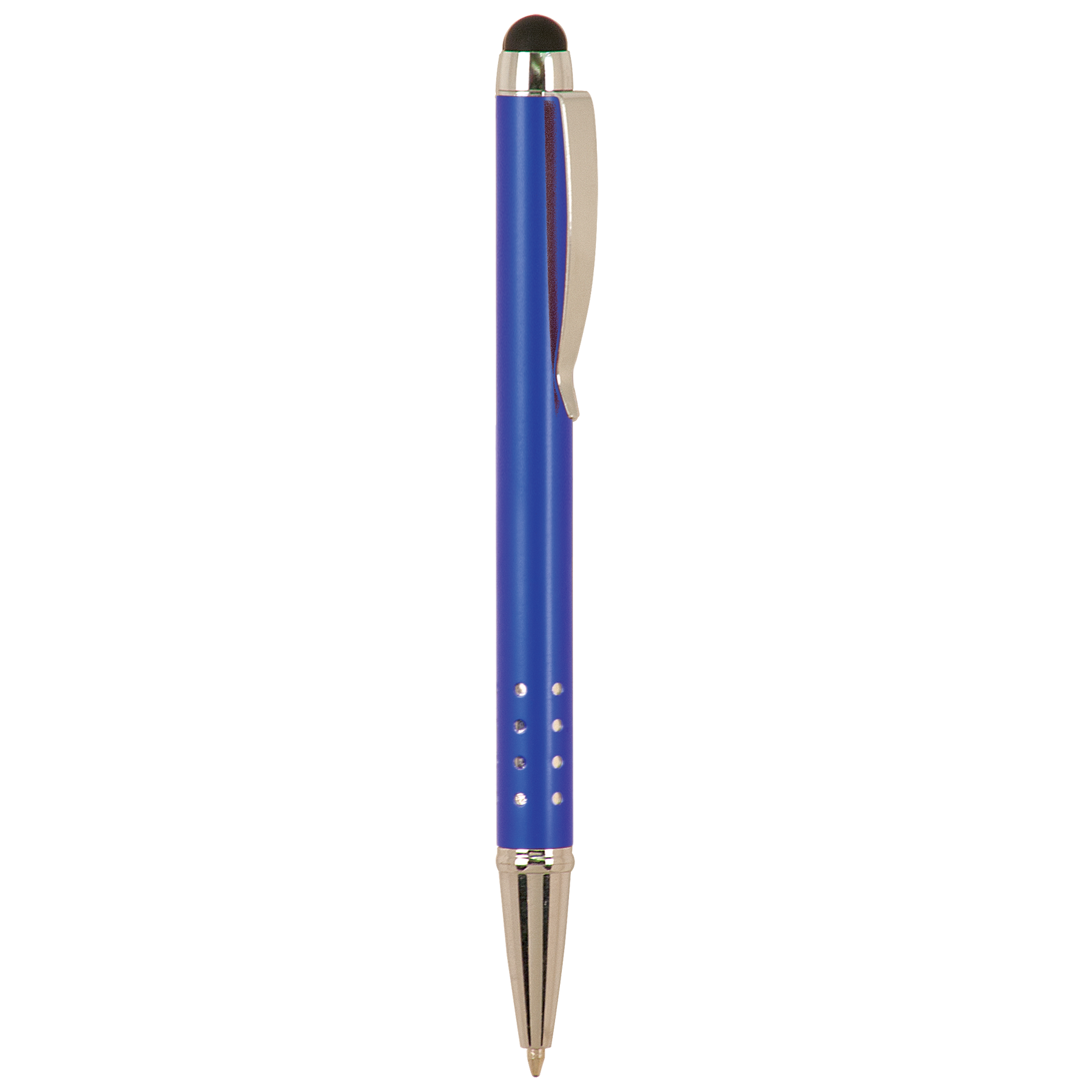 Bolígrafo láser con borde plateado y lápiz óptico