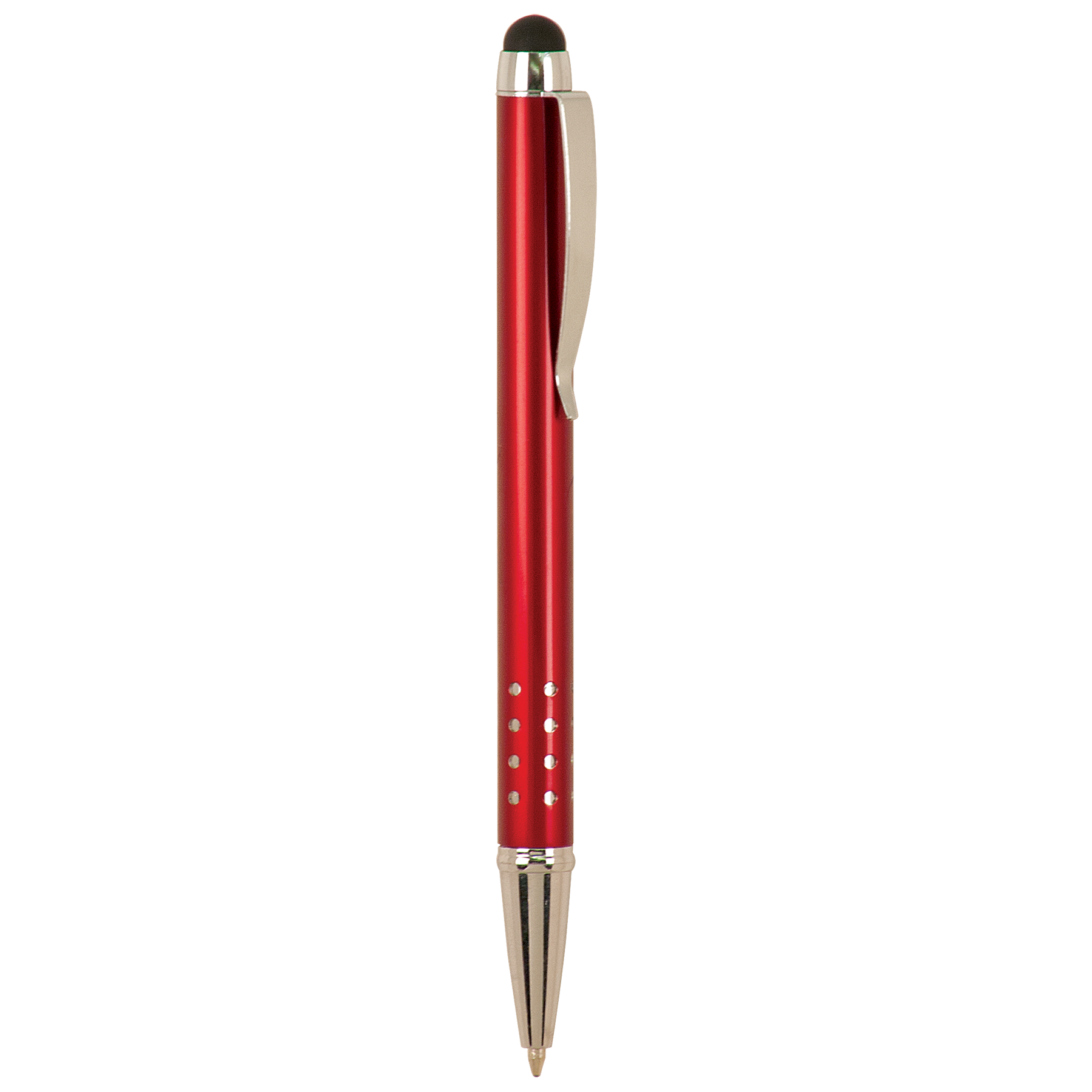 Silver Trim Laserable Pen with Stylus